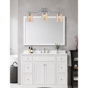 Toltec Corbin 3-Light Bath Bar | Graphite Steel and Amber Bubble Glass | Bathroom & Vanity Light | 5.5 x 10.25 in | Model 2313-GP-5033