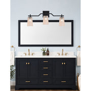 Toltec Corbin 3-Light Bath Bar | Modern Matte Black Steel and Amber Gradient Glass | Bathroom & Powder Room Vanity Light | 5.5 x 11.25 in | Model 2313-MB-263