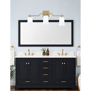 Toltec Corbin 3-Light Bath Bar | Modern New Age Brass Steel and White Opal Glass | Bathroom Vanity & Powder Room | 5.5 x 11.25 in | Model 2313-NAB-261