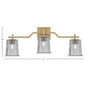 Toltec Corbin 3-Light Bath Bar | Modern New Age Brass and Smoke Bubble Glass | Bathroom Vanity & Powder Room | 5.5 x 10.25 in | Model 2313-NAB-5032