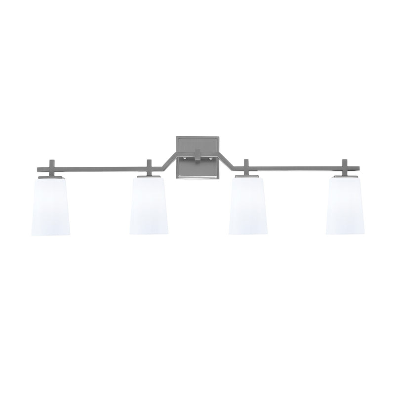 Toltec Corbin 4-Light Bath Bar | Contemporary Graphite and White Opal Glass | Bathroom & Powder Room Vanity | 5.5 x 11.25 in | Model 2314-GP-261
