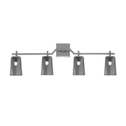 Toltec Corbin 4-Light Bath Bar | Contemporary Graphite and Smoke Bubble Glass | Bathroom & Powder Room Vanity | 5.5 x 11.25 in | Model 2314-GP-262