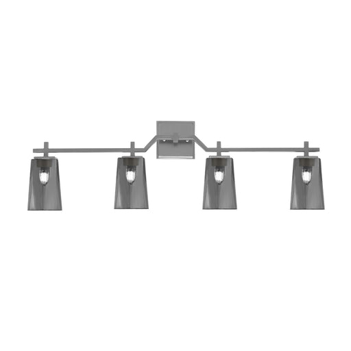 Toltec Corbin 4-Light Bath Bar | Contemporary Graphite and Smoke Bubble Glass | Bathroom & Powder Room Vanity | 5.5 x 11.25 in | Model 2314-GP-262