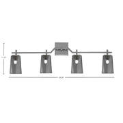 Toltec Corbin 4-Light Bath Bar | Contemporary Graphite and Smoke Bubble Glass | Bathroom & Powder Room Vanity | 5.5 x 11.25 in | Model 2314-GP-262