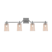 Toltec Corbin 4-Light Bath Bar | Contemporary Graphite and Amber Gradient Glass | Bathroom & Powder Room Vanity | 5.5 x 11.25 in | Model 2314-GP-263