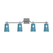 Toltec Corbin 4-Light Bath Bar | Contemporary Graphite and Blue Gradient Glass | Bathroom & Powder Room Vanity | 5.5 x 11.25 in | Model 2314-GP-265