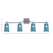 Toltec Corbin 4-Light Bath Bar | Contemporary Graphite and Blue Gradient Glass | Bathroom & Powder Room Vanity | 5.5 x 11.25 in | Model 2314-GP-265