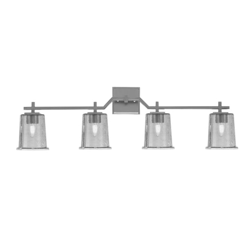 Toltec Corbin 4-Light Bath Bar | Contemporary Graphite Steel and Smoke Bubble Glass | Bathroom & Vanity Lighting | 5.5 x 10.25 in | Model 2314-GP-5032