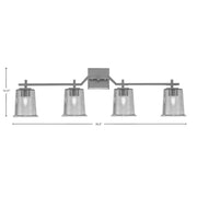 Toltec Corbin 4-Light Bath Bar | Contemporary Graphite Steel and Smoke Bubble Glass | Bathroom & Vanity Lighting | 5.5 x 10.25 in | Model 2314-GP-5032