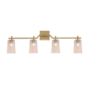Toltec Corbin 4-Light Bath Bar | New Age Brass and Amber Gradient Glass | Bathroom & Powder Room Vanity Light | 5.5 x 11.25 in | Model 2314-NAB-263