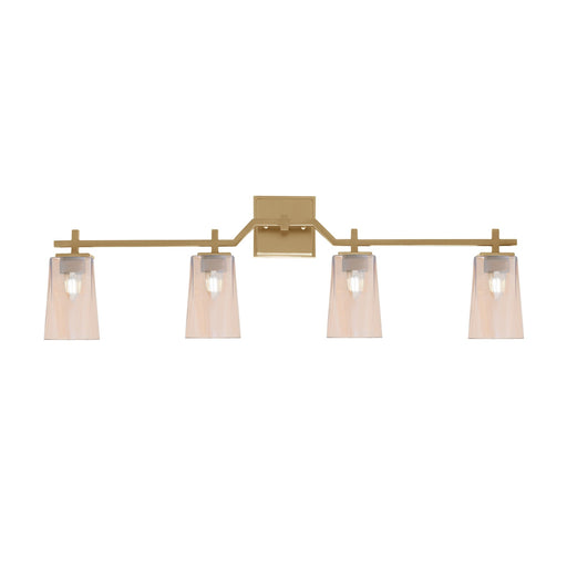 Toltec Corbin 4-Light Bath Bar | New Age Brass and Amber Gradient Glass | Bathroom & Powder Room Vanity Light | 5.5 x 11.25 in | Model 2314-NAB-263