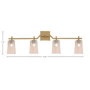 Toltec Corbin 4-Light Bath Bar | New Age Brass and Amber Gradient Glass | Bathroom & Powder Room Vanity Light | 5.5 x 11.25 in | Model 2314-NAB-263