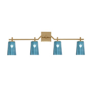 Toltec Corbin 4-Light Bath Bar | New Age Brass and Blue Gradient Glass | Bathroom & Powder Room Vanity Light | 5.5 x 11.25 in | Model 2314-NAB-265
