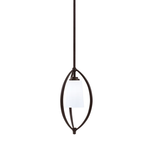 Toltec Marquise 7in 1-Light Mini Pendant | Dark Granite Steel and White Opal Glass | Kitchen Island & Dining Room | 7.25 x 15.5 in | Model 2401-DG-261