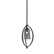 Toltec Marquise 7in 1-Light Mini Pendant | Dark Granite Steel and Smoke Bubble Glass | Kitchen Island & Dining Room | Model 2401-DG-262