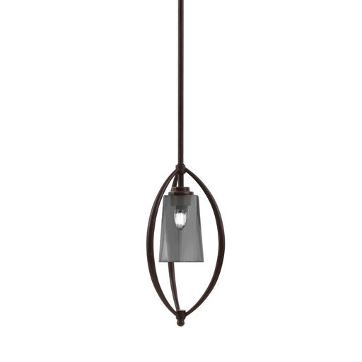 Toltec Marquise 7in 1-Light Mini Pendant | Dark Granite Steel and Smoke Bubble Glass | Kitchen Island & Dining Room | Model 2401-DG-262