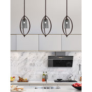 Toltec Marquise 7in 1-Light Mini Pendant | Dark Granite Steel and Smoke Bubble Glass | Kitchen Island & Dining Room | Model 2401-DG-262