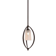 Toltec Marquise 7in 1-Light Mini Pendant | Dark Granite Steel and Amber Gradient Glass | Kitchen Island & Dining Room | Model 2401-DG-263