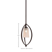 Toltec Marquise 7in 1-Light Mini Pendant | Dark Granite Steel and Amber Gradient Glass | Kitchen Island & Dining Room | Model 2401-DG-263