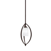 Toltec Marquise 7in 1-Light Mini Pendant | Modern Dark Granite and White Marble Glass | Kitchen Island & Dining Room | Model 2401-DG-3001