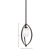 Toltec Marquise 7in 1-Light Mini Pendant | Modern Dark Granite and White Marble Glass | Kitchen Island & Dining Room | Model 2401-DG-3001