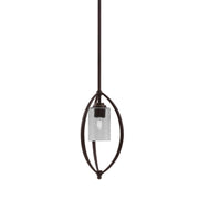 Toltec Marquise 7in 1-Light Mini Pendant | Modern Dark Granite and Smoke Bubble Glass | Kitchen Island & Dining Room | Model 2401-DG-3002