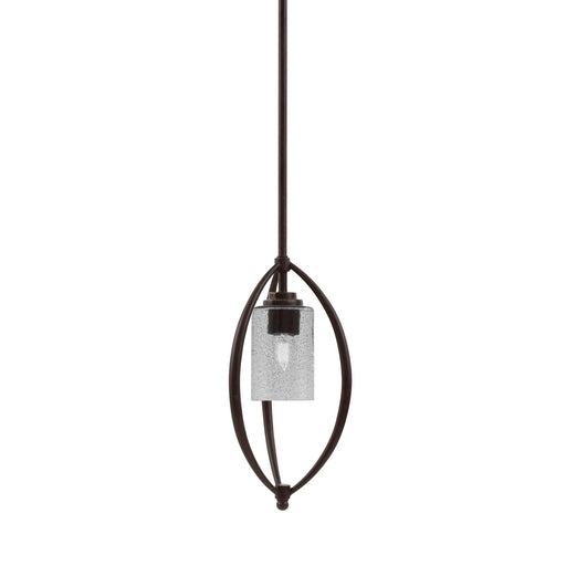 Toltec Marquise 7in 1-Light Mini Pendant | Modern Dark Granite and Smoke Bubble Glass | Kitchen Island & Dining Room | Model 2401-DG-3002