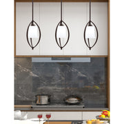 Toltec Marquise 7in 1-Light Mini Pendant | Modern Dark Granite and White Opal Glass | Kitchen Island & Dining Room | Model 2401-DG-5031