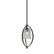 Toltec Marquise 7in 1-Light Mini Pendant | Contemporary Dark Granite and Smoke Bubble Glass | Kitchen Island & Dining Room | Model 2401-DG-5032