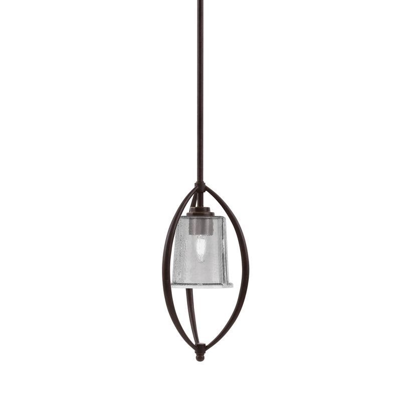 Toltec Marquise 7in 1-Light Mini Pendant | Contemporary Dark Granite and Smoke Bubble Glass | Kitchen Island & Dining Room | Model 2401-DG-5032