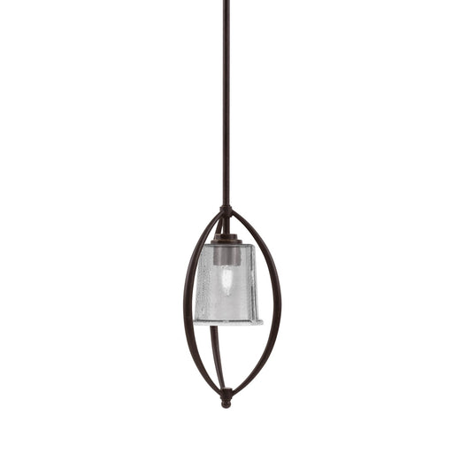 Toltec Marquise 7in 1-Light Mini Pendant | Contemporary Dark Granite and Smoke Bubble Glass | Kitchen Island & Dining Room | Model 2401-DG-5032