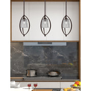 Toltec Marquise 7in 1-Light Mini Pendant | Contemporary Dark Granite and Smoke Bubble Glass | Kitchen Island & Dining Room | Model 2401-DG-5032