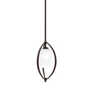 Toltec Marquise 7in 1-Light Mini Pendant | Modern Dark Granite and White Marble Glass | Kitchen Island & Dining Room | Model 2401-DG-541