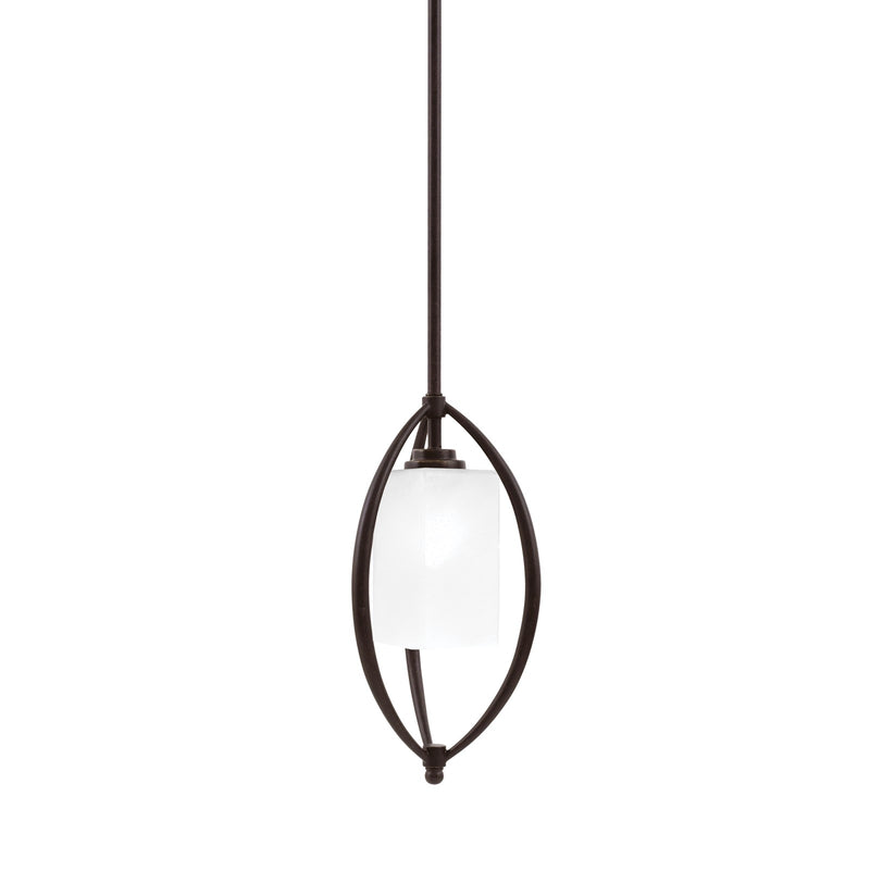 Toltec Marquise 7in 1-Light Mini Pendant | Modern Dark Granite and White Marble Glass | Kitchen Island & Dining Room | Model 2401-DG-541