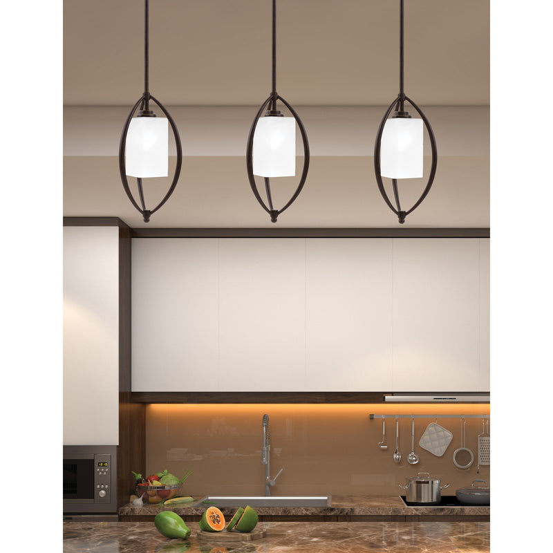 Toltec Marquise 7in 1-Light Mini Pendant | Modern Dark Granite and White Marble Glass | Kitchen Island & Dining Room | Model 2401-DG-541