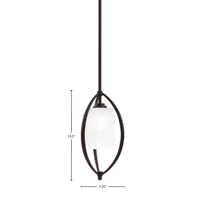 Toltec Marquise 7in 1-Light Mini Pendant | Modern Dark Granite and White Marble Glass | Kitchen Island & Dining Room | Model 2401-DG-541