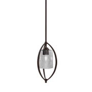 Toltec Marquise 7in 1-Light Mini Pendant | Modern Dark Granite and Smoke Bubble Glass | Kitchen Island & Dining Room | Model 2401-DG-542