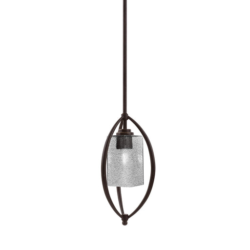 Toltec Marquise 7in 1-Light Mini Pendant | Modern Dark Granite and Smoke Bubble Glass | Kitchen Island & Dining Room | Model 2401-DG-542