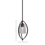Toltec Marquise 7in 1-Light Mini Pendant | Modern Dark Granite and Smoke Bubble Glass | Kitchen Island & Dining Room | Model 2401-DG-542