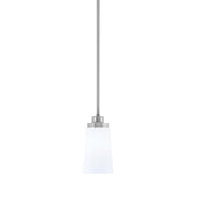 Toltec Odyssey 4in 1-Light Mini Pendant | Transitional Brushed Nickel and White Opal Glass | Kitchen Island & Dining Room | Model 2601-BN-261