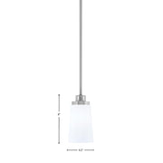 Toltec Odyssey 4in 1-Light Mini Pendant | Transitional Brushed Nickel and White Opal Glass | Kitchen Island & Dining Room | Model 2601-BN-261