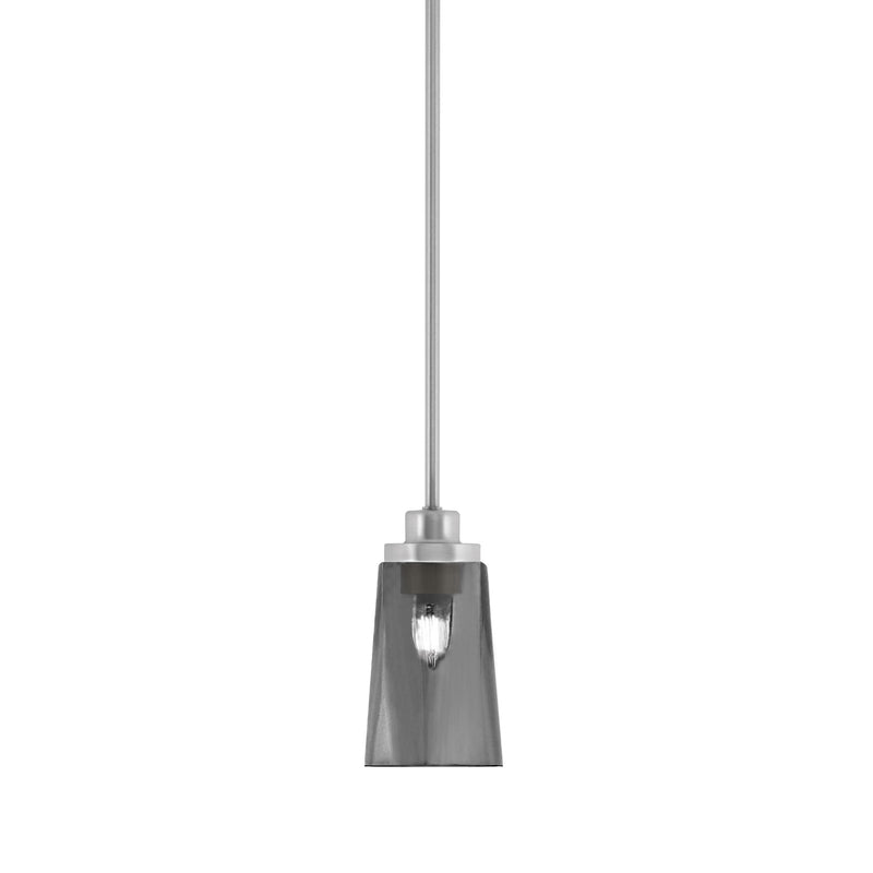 Toltec Odyssey 4in 1-Light Mini Pendant | Transitional Brushed Nickel and Smoke Bubble Glass | Kitchen Island & Dining Room | Model 2601-BN-262