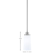 Toltec Odyssey 5in 1-Light Mini Pendant | Modern Brushed Nickel and White Opal Glass | Kitchen Island & Dining Room | Model 2601-BN-291