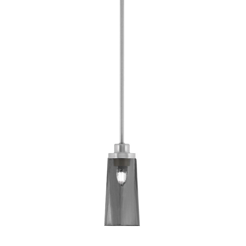 Toltec Odyssey 5in 1-Light Mini Pendant | Modern Brushed Nickel and Smoke Bubble Glass | Kitchen Island & Dining Room | Model 2601-BN-292