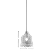 Toltec Odyssey 7in 1-Light Mini Pendant | Brushed Nickel and Clear Lava Glass | Kitchen Island & Dining Room | 7 x 8 in | Model 2601-BN-4230