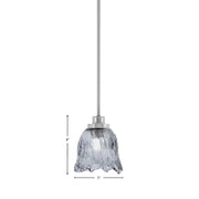 Toltec Odyssey 7in 1-Light Mini Pendant | Brushed Nickel and Smoke Lava Glass | Kitchen Island & Dining Room | 7 x 8 in | Model 2601-BN-4232