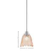 Toltec Odyssey 7in 1-Light Mini Pendant | Brushed Nickel and Amber Lava Glass | Kitchen Island & Dining Room | 7 x 8 in | Model 2601-BN-4233