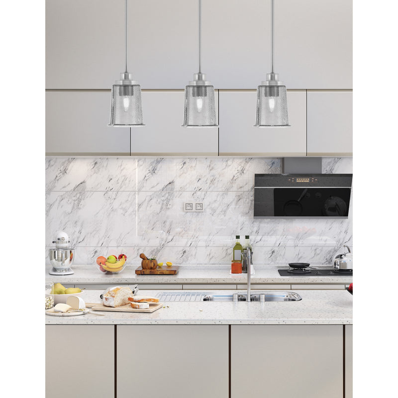 Toltec Odyssey 5in 1-Light Mini Pendant | Brushed Nickel and Smoke Bubble Glass | Kitchen Island & Dining Room | 5 x 7 in | Model 2601-BN-5032