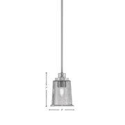 Toltec Odyssey 5in 1-Light Mini Pendant | Brushed Nickel and Smoke Bubble Glass | Kitchen Island & Dining Room | 5 x 7 in | Model 2601-BN-5032