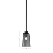 Toltec Odyssey 4.5in 1-Light Mini Pendant | Modern Matte Black and Smoke Bubble Glass | Kitchen Island & Dining Room | Model 2601-MB-262